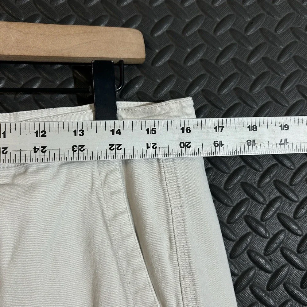 YOUNGLA 616 Cream Light Khaki Cargo Utility Pocket Streetwear Pants Men Size 38L